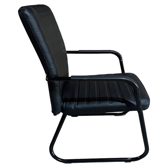 Καρέκλα Επισκέπτη  AERIX Μαύρο PU/Μέταλλο 54x60x96cm