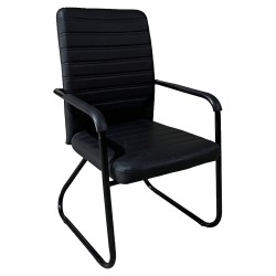 Καρέκλα Επισκέπτη  AERIX Μαύρο PU/Μέταλλο 54x60x96cm
