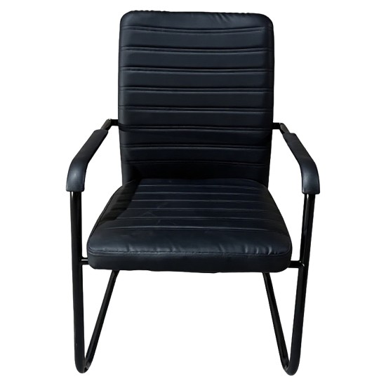 Καρέκλα Επισκέπτη  AERIX Μαύρο PU/Μέταλλο 54x60x96cm