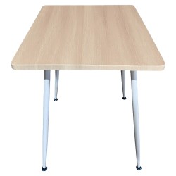 Τραπέζι Τραπεζαρίας  TIMBERON Φυσικό/Λευκό MDF/Μέταλλο 70x70x75cm