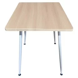 Τραπέζι Τραπεζαρίας  TIMBERON Φυσικό/Λευκό MDF/Μέταλλο 70x70x75cm