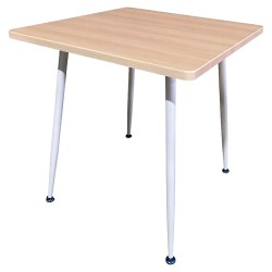 Τραπέζι Τραπεζαρίας  TIMBERON Φυσικό/Λευκό MDF/Μέταλλο 70x70x75cm