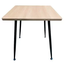 Τραπέζι Τραπεζαρίας  TIMBERON Φυσικό/Μαύρο MDF/Μέταλλο 70x70x75cm
