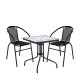 Σετ Τραπεζαρία Κήπου  MARS Μέταλλο Μαύρο/Γκρι Με 2 Πολυθρόνες