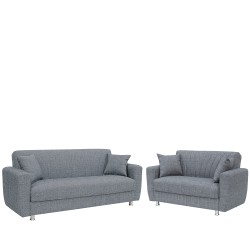 Σετ Σαλόνι  JUAN Διθέσιος και Τριθέσιος Γκρι