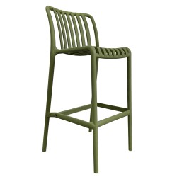 Σκαμπό Bar  TAHITI Πράσινο PP 47x38x102cm