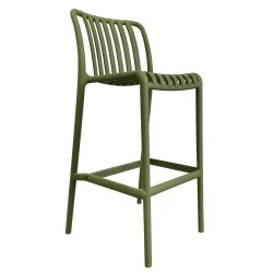 Σκαμπό Bar  TAHITI Πράσινο PP 47x38x102cm