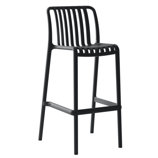 Σκαμπό Bar TAHITI Μαύρο PP 47x38x102cm Σκαμπό Bar TAHITI Μαύρο PP 47x38x102cm