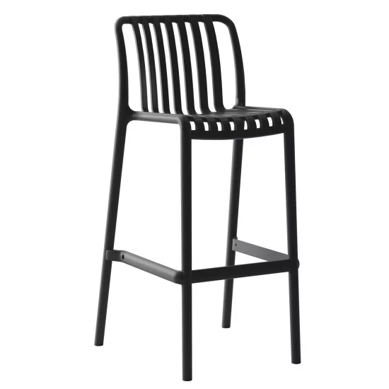 Σκαμπό Bar  TAHITI Μαύρο PP 47x38x102cm