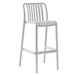 Σκαμπό Bar  TAHITI Λευκό PP 47x38x102cm