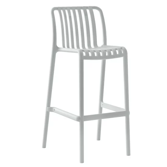 Σκαμπό Bar  TAHITI Λευκό PP 47x38x102cm
