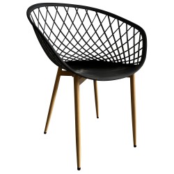 Καρέκλα Κήπου  BALI Μαύρο/Φυσικό PP/Μέταλλο 62x42x82cm Καρέκλα Κήπου  BALI Μαύρο/Φυσικό PP/Μέταλλο 62x42x82cm