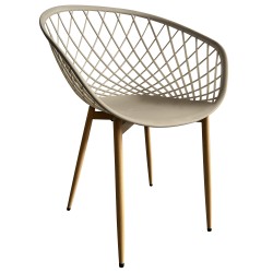 Καρέκλα Κήπου  BALI Μπεζ/Φυσικό PP/Μέταλλο 62x42x82cm Καρέκλα Κήπου  BALI Μπεζ/Φυσικό PP/Μέταλλο 62x42x82cm