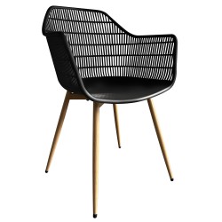 Πολυθρόνα Κήπου  KOPHIPHI Μαύρο/Φυσικό PP/Μέταλλο 53x58x86.5cm Πολυθρόνα Κήπου  KOPHIPHI Μαύρο/Φυσικό PP/Μέταλλο 53x58x86.5cm