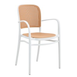 Πολυθρόνα Κήπου  CANARY Λευκό/Μπεζ PP 55x52x86cm Πολυθρόνα Κήπου  CANARY Λευκό/Μπεζ PP 55x52x86cm