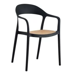 Πολυθρόνα Κήπου  VITI-LEVU Μαύρο/Φυσικό PP 51.5x57x81cm