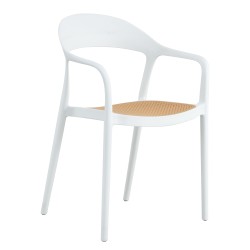 Πολυθρόνα Κήπου  VITI-LEVU Λευκό/Φυσικό PP 51.5x57x81cm Πολυθρόνα Κήπου  VITI-LEVU Λευκό/Φυσικό PP 51.5x57x81cm