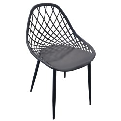 Καρέκλα Κήπου  ARIELA Μαύρο PP/Μέταλλο 51.5x54x82cm