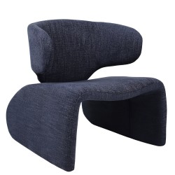 Πολυθρόνα  HIMALIA Μπλε Ύφασμα/Μέταλλο/Ξύλο 73x78x75cm