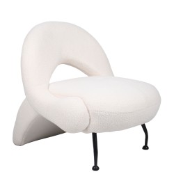 Πολυθρόνα  PASIPHAE Μπεζ Ύφασμα/Μέταλλο/Ξύλο 80x86x80cm