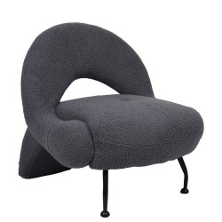 Πολυθρόνα  PASIPHAE Γκρι Ύφασμα/Μέταλλο/Ξύλο 80x86x80cm