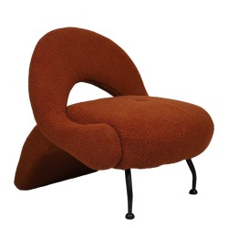 Πολυθρόνα  PASIPHAE Πορτοκαλί Ύφασμα/Μέταλλο/Ξύλο 80x86x80cm