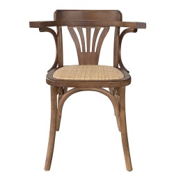 Καρέκλα Επαγγελματική  HYPERION Καρυδί Ξύλο/Rattan 45x42x77cm Καρέκλα Επαγγελματική  HYPERION Καρυδί Ξύλο/Rattan 45x42x77cm