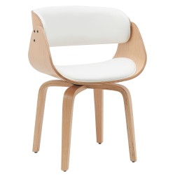 Πολυθρόνα Τραπεζαρίας  GUNNAR Λευκό/Φυσικό Ξύλο/PU 51x53x75cm Πολυθρόνα Τραπεζαρίας  GUNNAR Λευκό/Φυσικό Ξύλο/PU 51x53x75cm