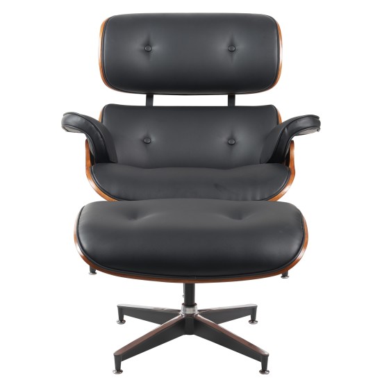 Πολυθρόνα Relax MIREN Με Υποπόδιο Μαύρο/Καφέ Ξύλο/PU 82x92x78cm Πολυθρόνα Relax MIREN Με Υποπόδιο Μαύρο/Καφέ Ξύλο/PU 82x92x78cm