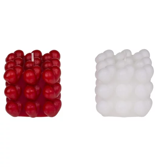 Κερί Καρδιές 6cm Σε 2 Χρώματα