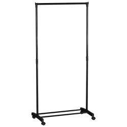 Κρεμάστρα Δαπέδου  SMITH Τροχήλατη Μαύρο Μέταλλο 74.5x41.5x157cm