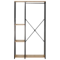 Κρεμάστρα Δαπέδου  BINARY Δρυς/Μαύρο Μοριοσανίδα/Μέταλλο 90x40x167cm