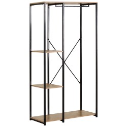 Κρεμάστρα Δαπέδου  BINARY Δρυς/Μαύρο Μοριοσανίδα/Μέταλλο 90x40x167cm