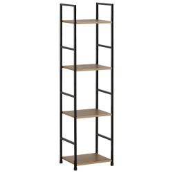 Ραφιέρα  DARROW Με 4 Ράφια Δρυς/Μαύρο Μοριοσανίδα/Μέταλλο 29.1x23.5x112cm