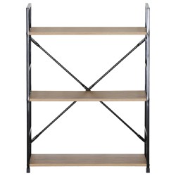 Ραφιέρα  DARROW Με 3 Ράφια Δρυς/Μαύρο Μοριοσανίδα/Μέταλλο 58.6x23.5x80cm
