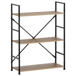 Ραφιέρα  DARROW Με 3 Ράφια Δρυς/Μαύρο Μοριοσανίδα/Μέταλλο 58.6x23.5x80cm