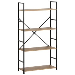 Ραφιέρα  DARROW Με 4 Ράφια Δρυς/Μαύρο Μοριοσανίδα/Μέταλλο 58.6x23.5x112cm