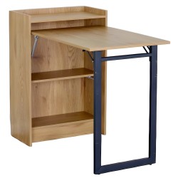 Γραφείο  GALWYN Πτυσσόμενο Δρυς/Μαύρο Μοριοσανίδα/Μέταλλο 102x58x85.5cm