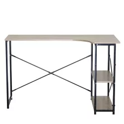 Γραφείο  KELSTON Με Ράφια Δρυς/Μαύρο Μοριοσανίδα/Μέταλλο 120x73x75cm