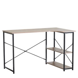 Γραφείο  KELSTON Με Ράφια Δρυς/Μαύρο Μοριοσανίδα/Μέταλλο 120x73x75cm