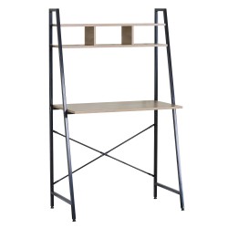 Γραφείο  LYNDALE Με Ράφια Δρυς/Μαύρο Μοριοσανίδα/Μέταλλο 84x46x142cm