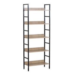 Ραφιέρα  MARWOOD Δρυς/Μαύρο Μοριοσανίδα/Μέταλλο 60x27.6x160cm