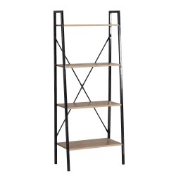 Ραφιέρα  NORWYN Δρυς/Μαύρο Μοριοσανίδα/Μέταλλο 60x32.5x148cm