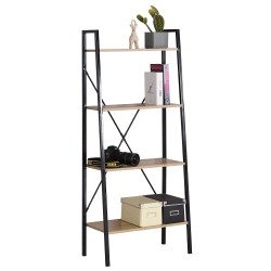 Ραφιέρα  NORWYN Δρυς/Μαύρο Μοριοσανίδα/Μέταλλο 60x32.5x148cm