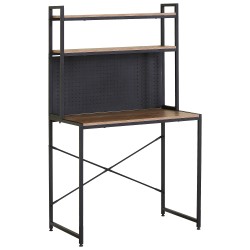 Γραφείο  OSWELL Με Ράφια Μαύρο/Δρυς Μέταλλο/Μοριοσανίδα 84x50x148.5cm