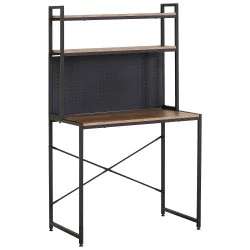 Γραφείο  OSWELL Με Ράφια Μαύρο/Δρυς Μέταλλο/Μοριοσανίδα 84x50x148.5cm
