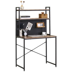 Γραφείο  OSWELL Με Ράφια Μαύρο/Δρυς Μέταλλο/Μοριοσανίδα 84x50x148.5cm