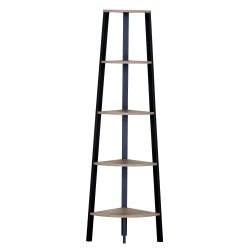 Βιβλιοθήκη  PENDRYN Δρυς/Μαύρο Μοριοσανίδα/Μέταλλο 53.4x37.8x160.3cm