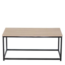 Τραπεζάκι Σαλονιού  QUENLEY Δρυς/Μαύρο Μοριοσανίδα/Μέταλλο 90x48x40cm