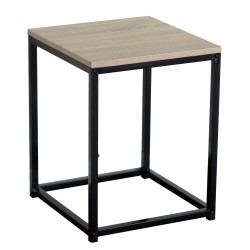 Βοηθητικό Τραπεζάκι  QUENLEY Δρυς/Μαύρο Μοριοσανίδα/Μέταλλο 40x40x50.1cm